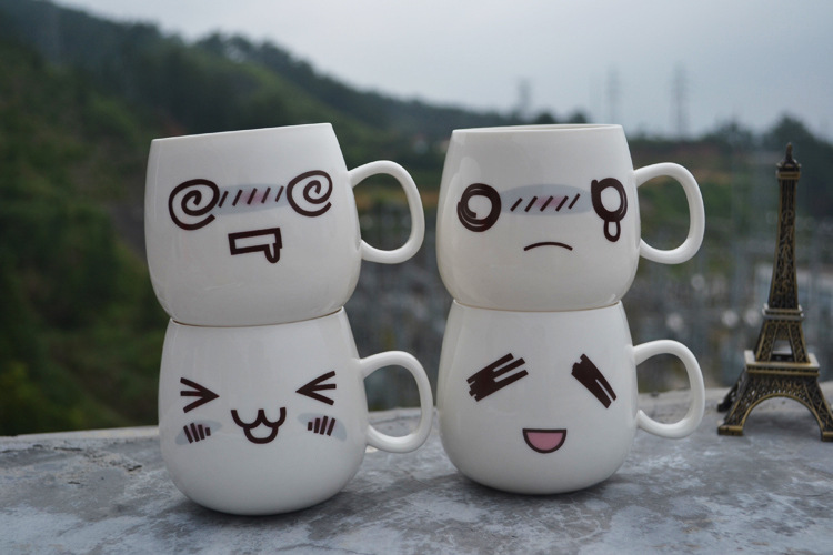 创意水杯 萌表情杯子 可爱卡通马克杯 新款杯子批发