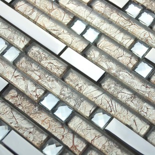 gergo吉歌玄关客厅背景墙贴 欧式金属镜面水晶玻璃马赛克