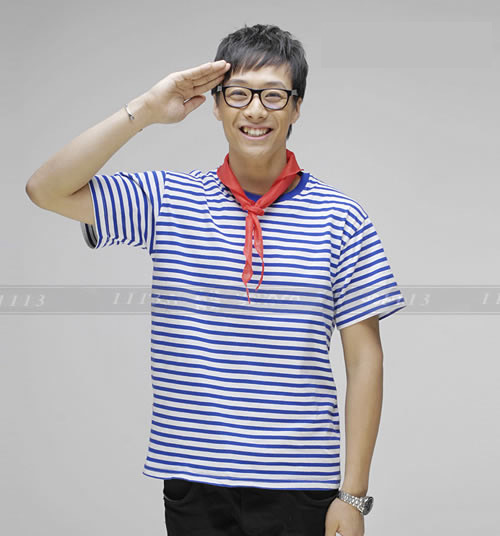 2013春夏时尚蓝白条纹男女短袖t恤情侣海魂衫海军衫 订做