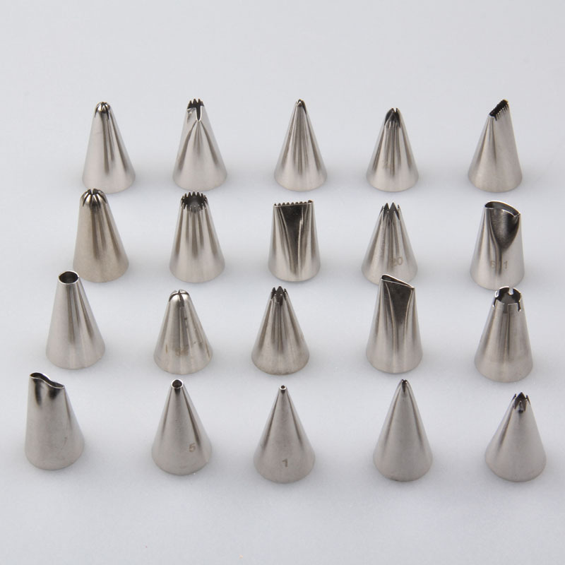 新批发优质 无缝不锈钢嘴 蛋糕裱花嘴套装---20支装