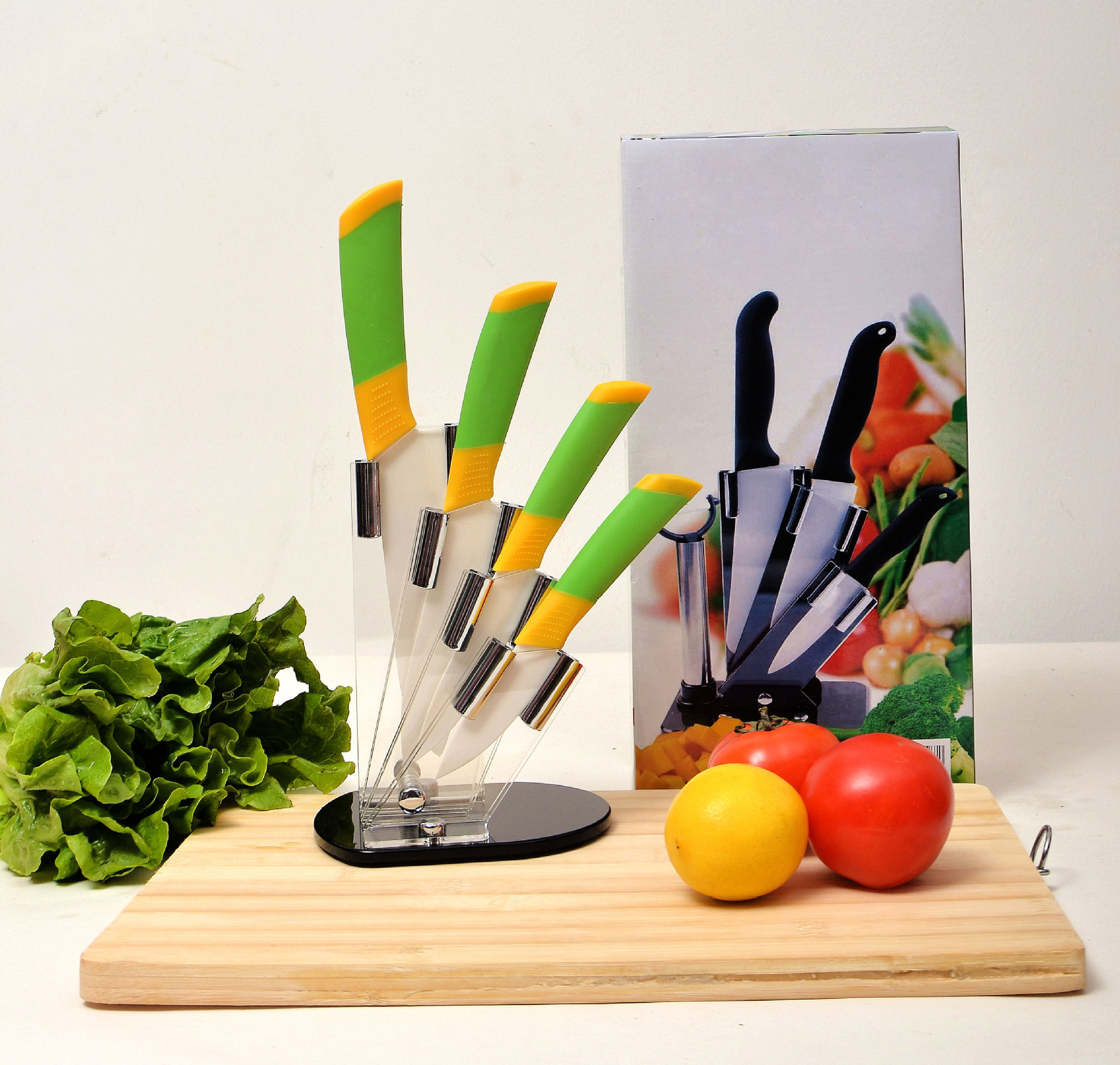 陶瓷刀特价 创意厨具套装 西式厨用刀四件套 像塑防滑方型abs直柄