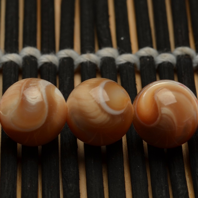 天然深黄马蹄贝散珠 砗磲 贝壳 东海浩宇半成品批发