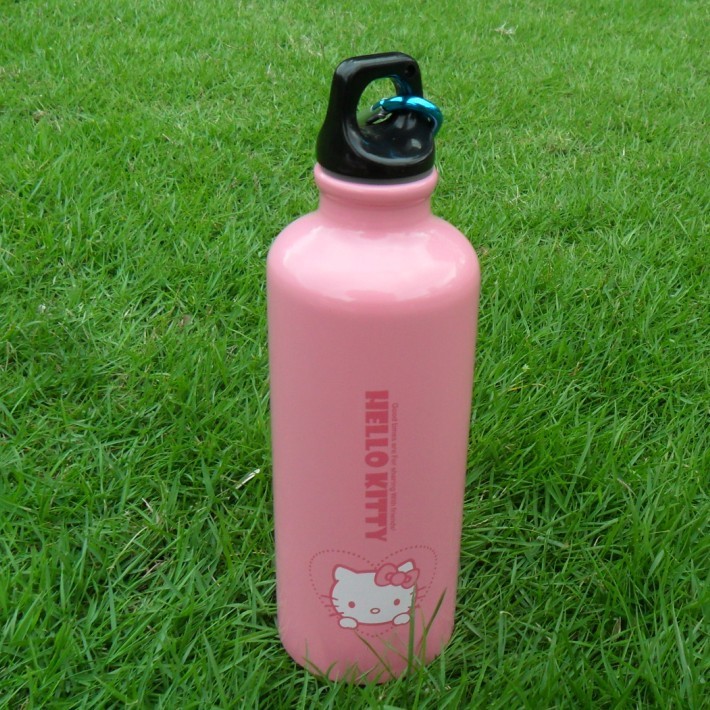休闲户外登山卡通运动水壶 hello kitty带扣环500ml铝壶现货批发
