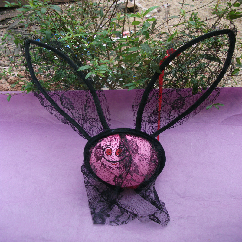 加工复活节lady gaga 蕾丝兔耳朵蕾丝六一儿童节蕾丝兔耳朵发箍