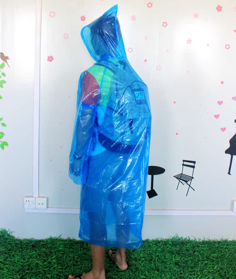 旅行一次性雨衣 成人户外雨衣 透明蓝雨衣 旅行雨披 旅行雨衣