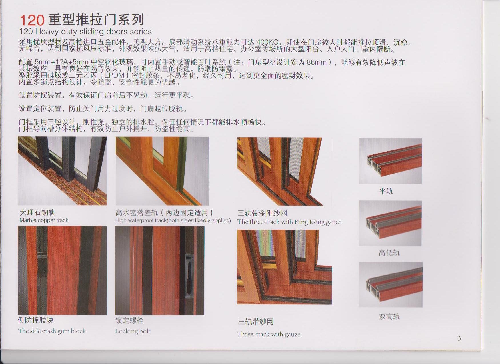 大量供应高档铝合金门:190重型推拉门系列
