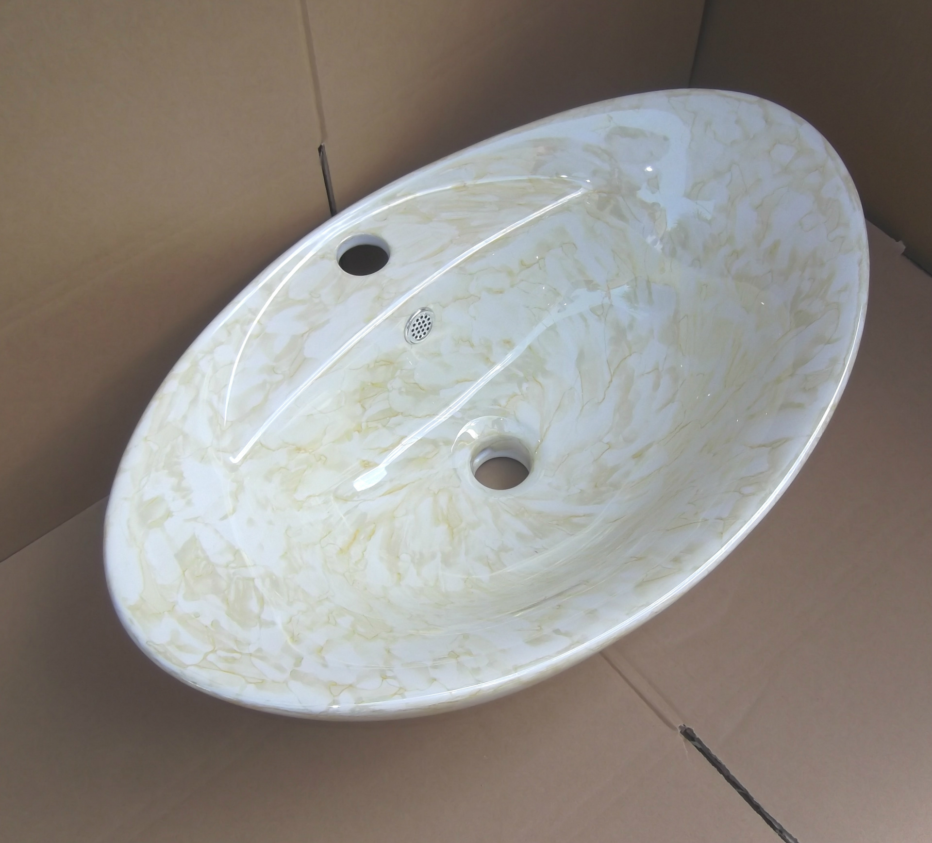 实拍洗面盆彩绘陶瓷艺术盆结晶釉洁具洗面盆
