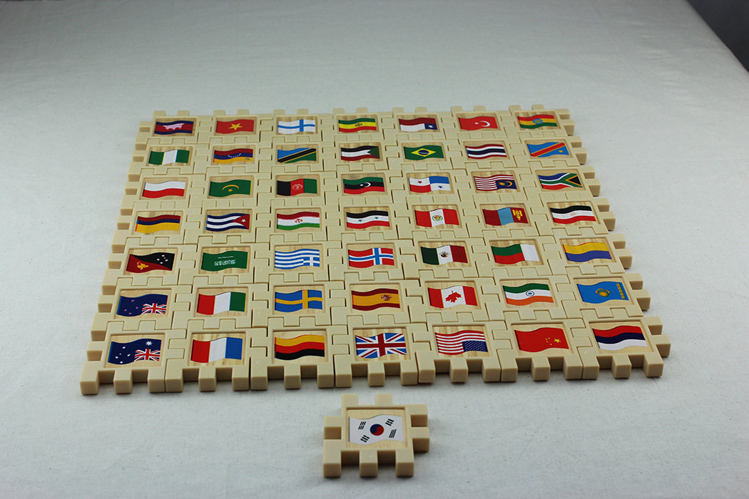 厂家直销儿童益智玩具 国旗拼接积木 玩具积木