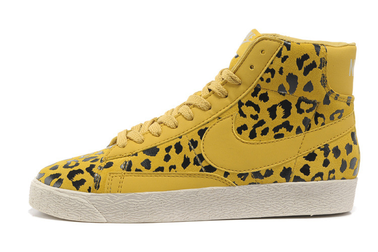 耐克斯运动鞋 2013开拓者豹纹女子高帮反毛皮板鞋