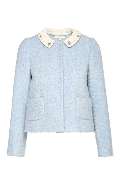 five plus欧时力一件代发新女宽松娃娃领毛呢外套2134342290原939图片