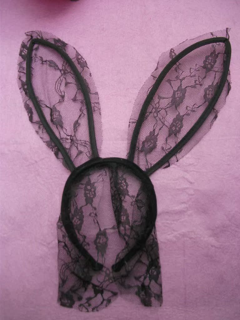 加工复活节lady gaga 蕾丝兔耳朵蕾丝六一儿童节蕾丝兔耳朵发箍