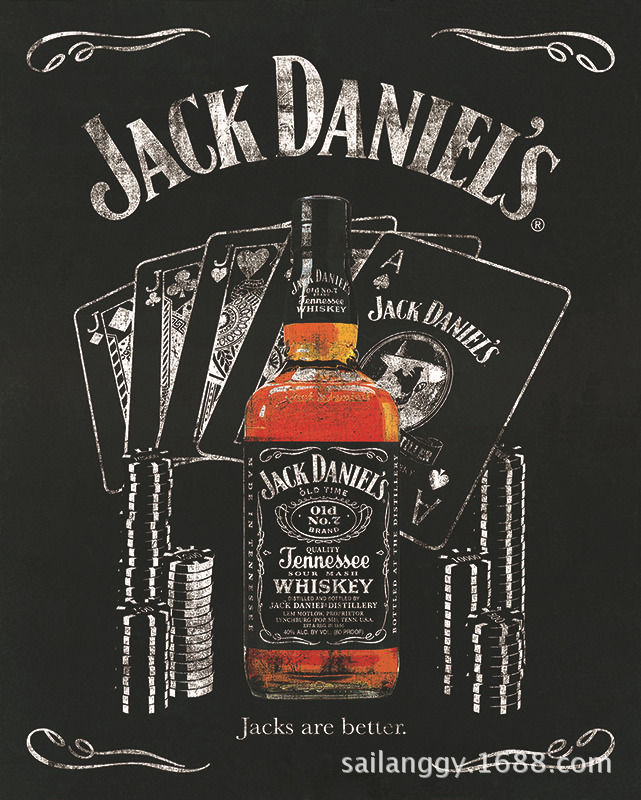 杰克丹尼 咖啡 做旧海报招贴画