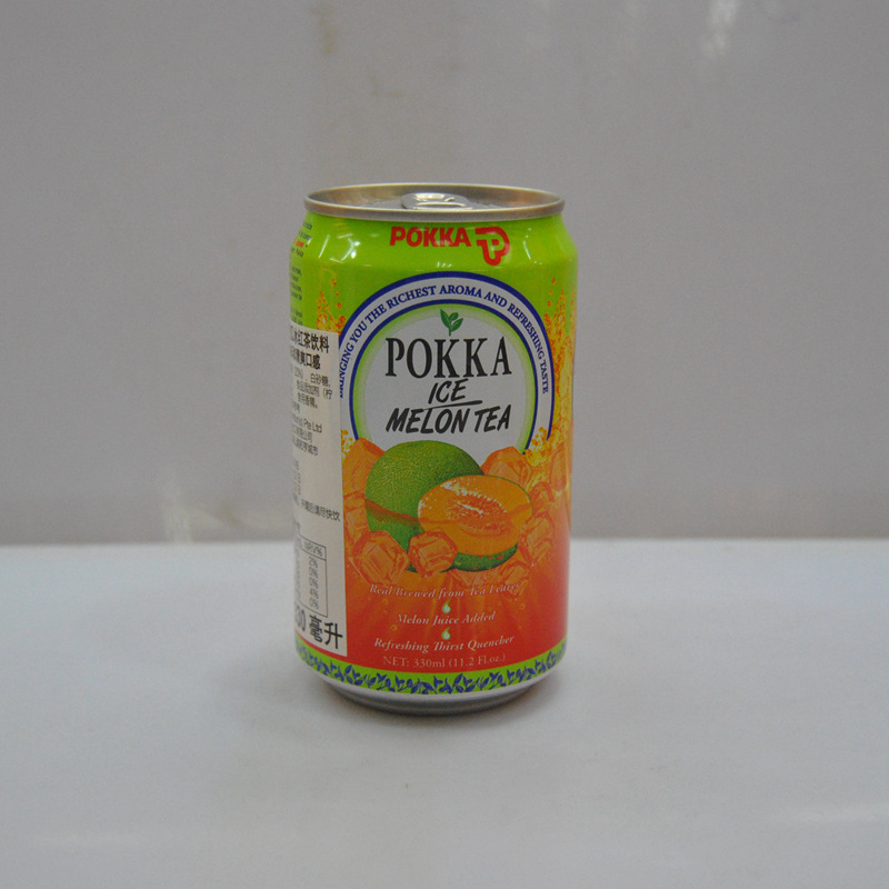 新加坡进口 pokka 哈密瓜冰红茶饮料 330mlx24瓶/箱 批发
