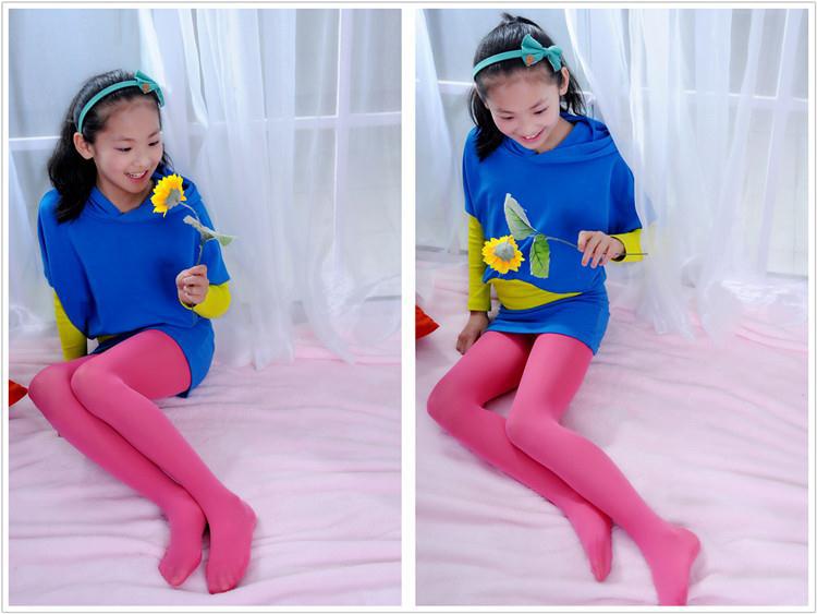 儿童连裤袜女童糖果色天鹅绒打底袜宝宝童袜春夏季薄款 丝袜图片_17