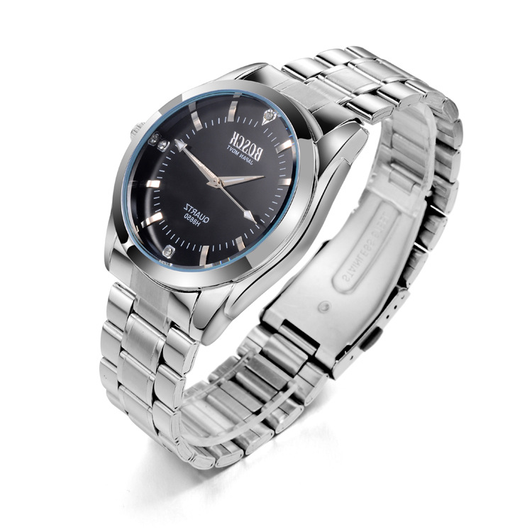 bosck香港铂仕手表 男士休闲钢链防水礼品手表 朗迈铂仕表h8650