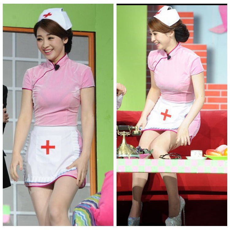 柳岩同款护士装 性感修身改良旗袍制服 酒店cosplay套装工厂直销图片
