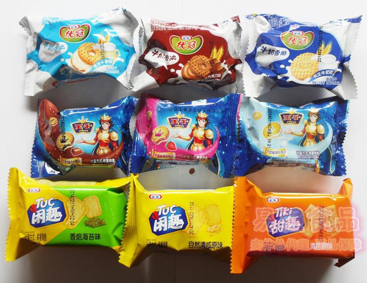 卡夫零食优冠牛奶特浓/甜趣/闲趣/王子/太平散装饼干 整箱3公斤