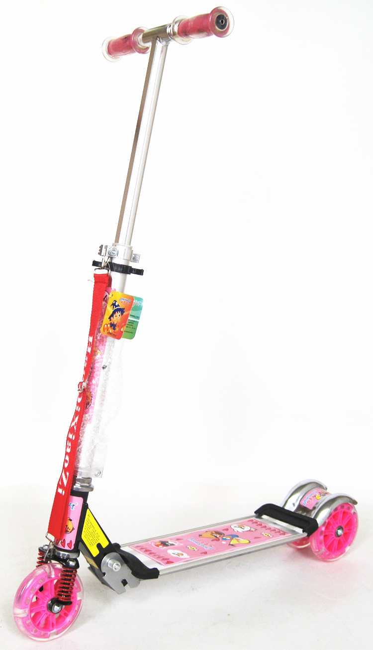 好奇小子全铝宽板pvc激光大三轮滑板车jc-6372