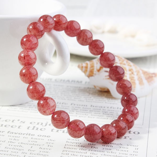天然草莓晶手链 增强爱情运促进姻缘提升魅力 8.