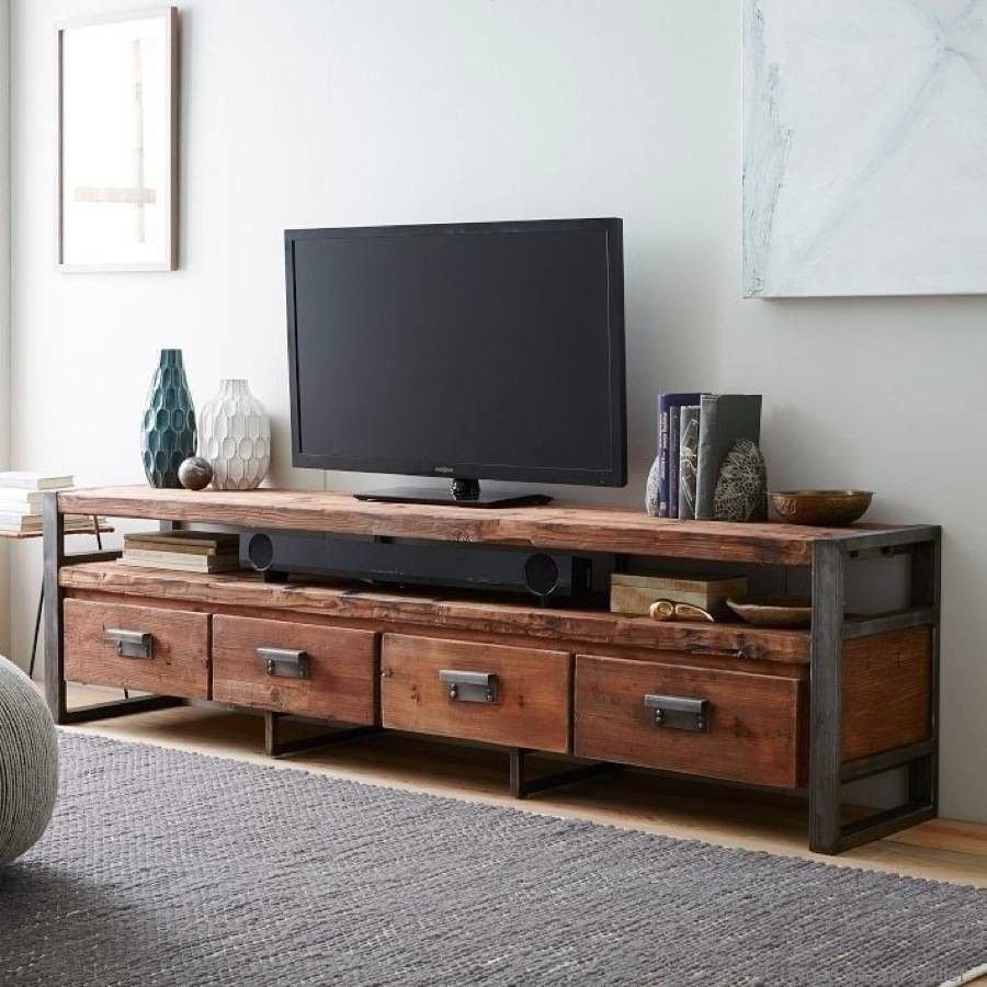 尚艺园美式做旧铁艺实木电视柜 复古时尚客厅卧室电视桌电视柜