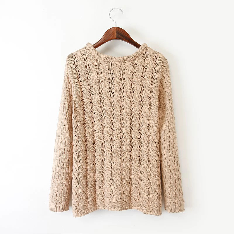 sudie 品质保证14秋冬欧洲站女装麻花编织毛衣针织衫