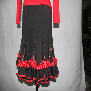 广场舞半身裙跳舞衣服裙子舞蹈短裙交谊舞裙比赛女舞蹈服大摆裙