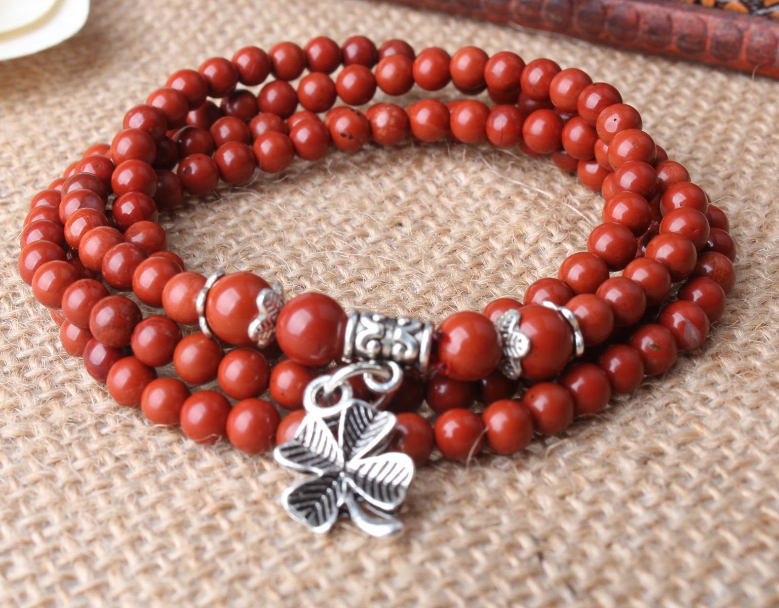 批发天然鸡肝红石手链 藏红玛瑙石 多圈多层辟邪纳财4mm