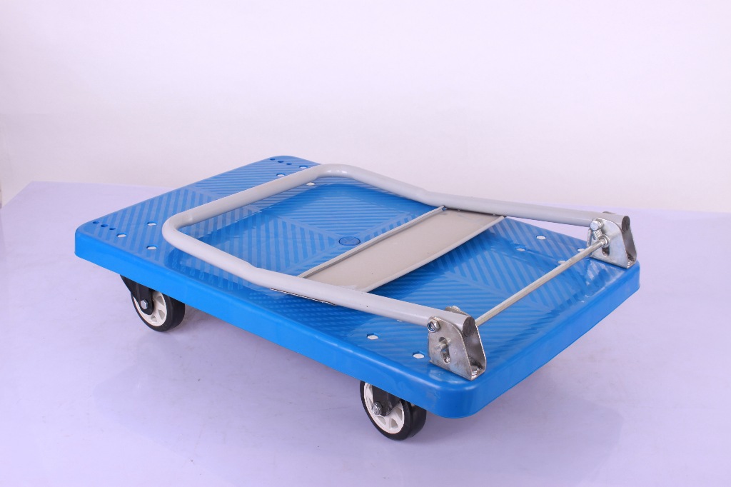 工程塑料板手推车 手拉车折叠便携拉货车 载重王小推车平板车