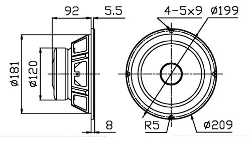 全新原装惠威8寸发烧低中音喇叭扬声器 8寸低音炮单元 s8-98正品