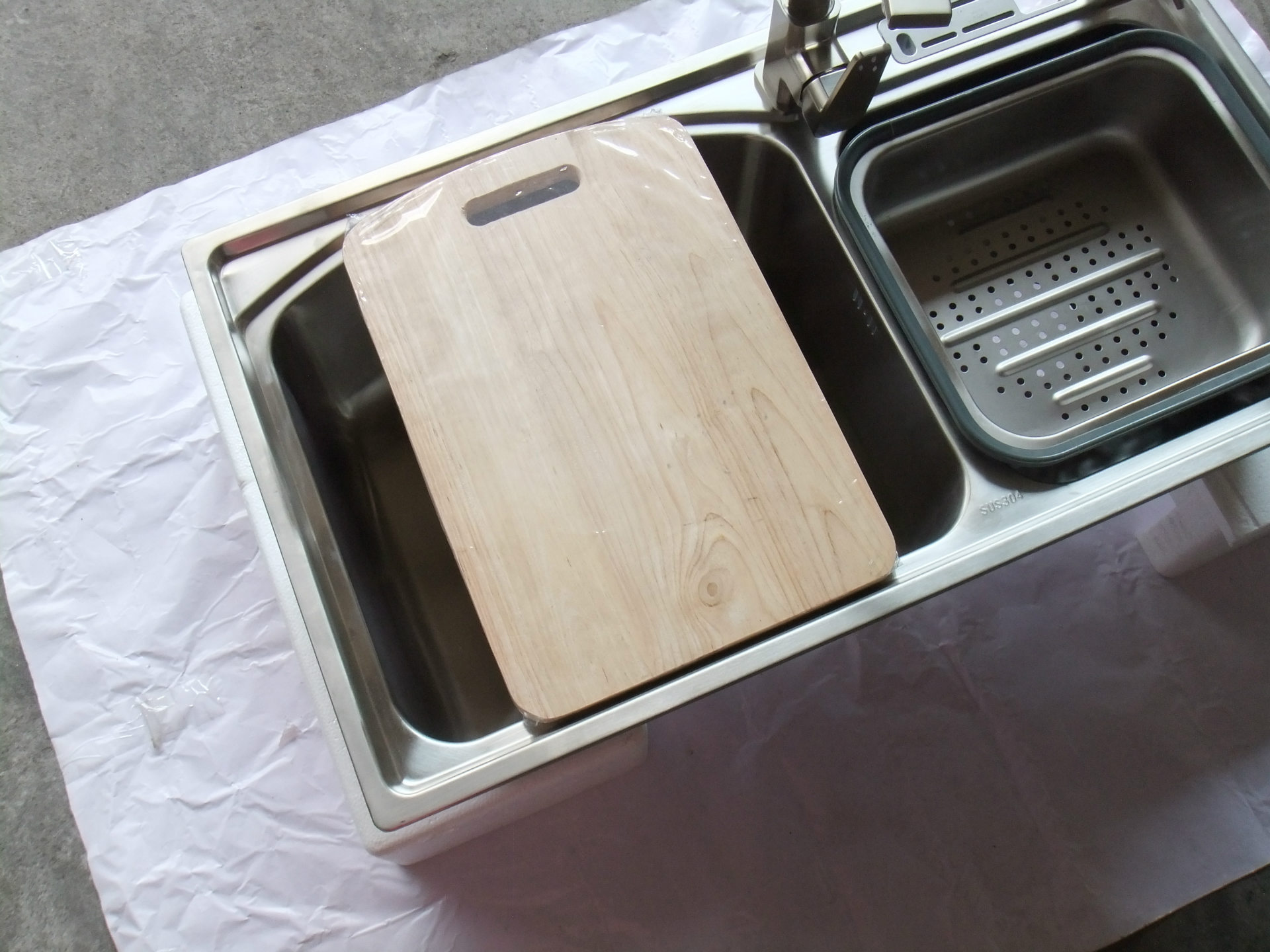 菜板不锈钢水槽配件切菜板砧板橡木菜板8245弧形水槽专用