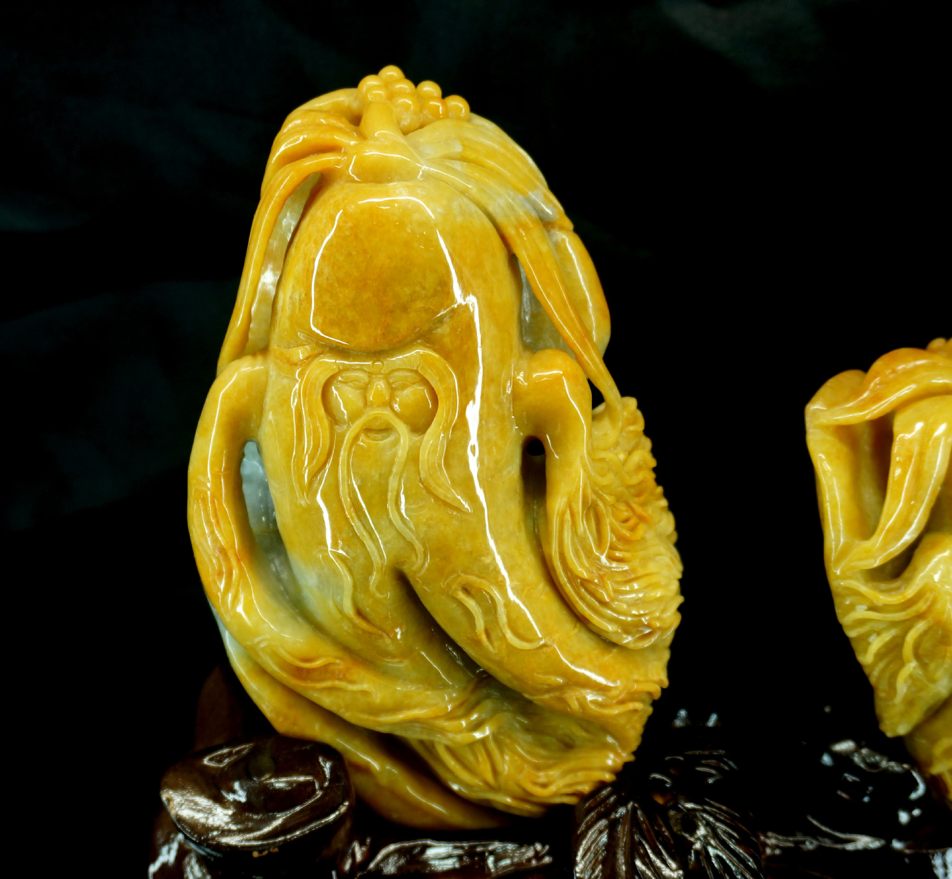 天然玉器工艺品 长寿果玉雕摆件 人参,花生