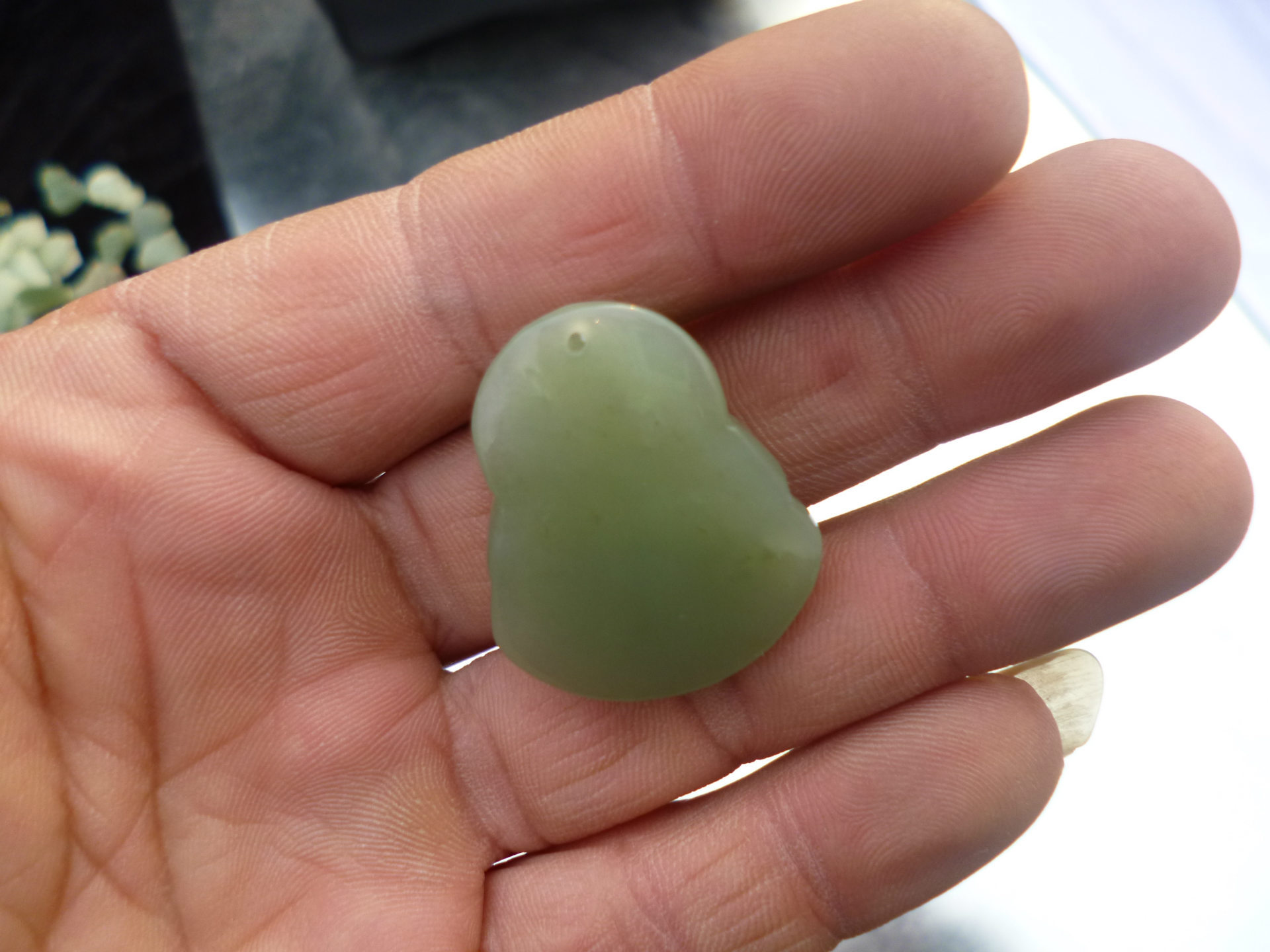 玉器批发和田玉昆仑玉青白玉观音 本命佛 挂件吊坠图片_12