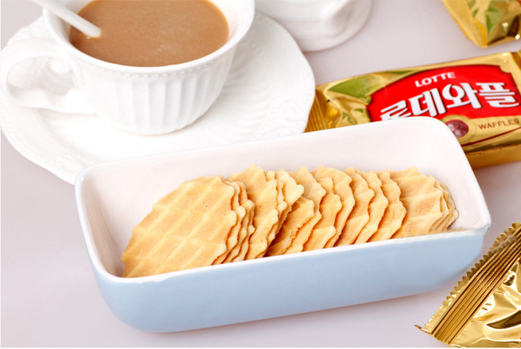 乐天奶油瓦夫 40g*30盒/箱 韩国原装进口休闲食品零食批发