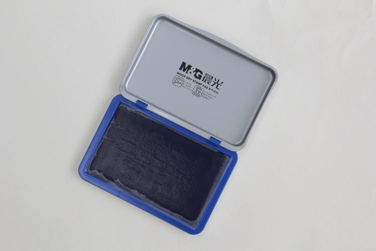 晨光文具 红蓝双色印台 水性颜料系印泥 秒干印台