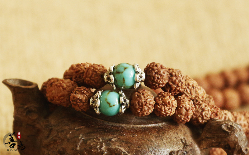 福建莆田厂家批发 5瓣藏金刚菩提子佛珠手链 108颗6mm情侣时尚复古