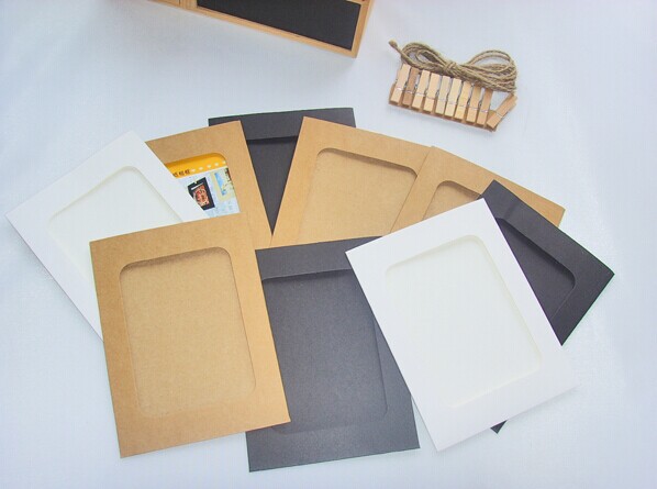 a270 创意牛皮纸6寸相框 麻绳悬挂式相片框 带绳子夹子 10张装