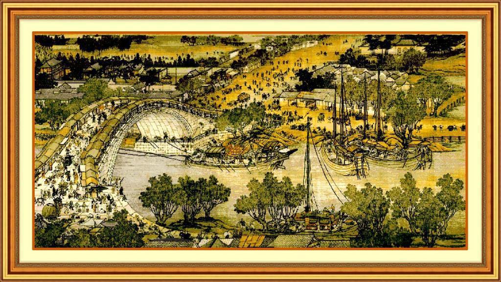 清明上河图(拱桥)精准印花十字绣客厅系列新款大幅挂画山水风景