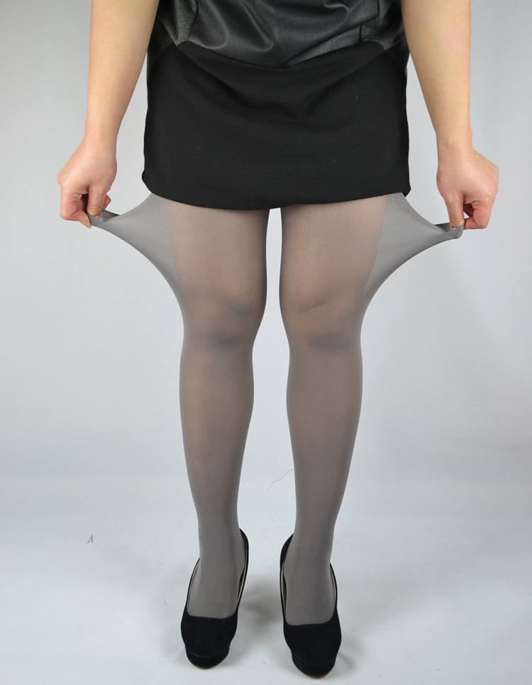 超高超大码牛奶丝连裤袜80d春款薄透肉打底袜 立档加长臀部加绒款