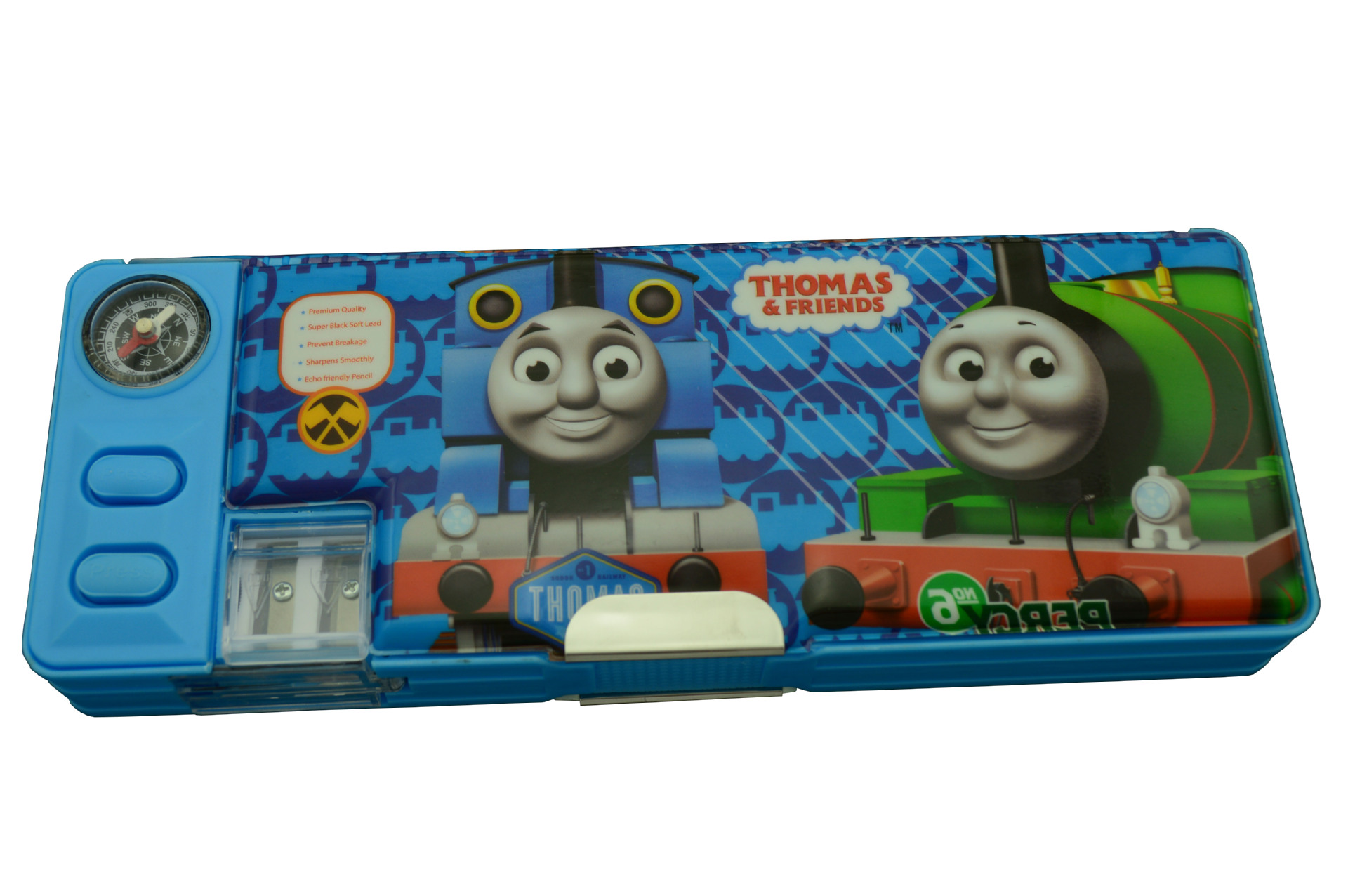 托马斯thomas文具盒 指南针学生文具盒 卡通双开pvc笔盒 7031-t