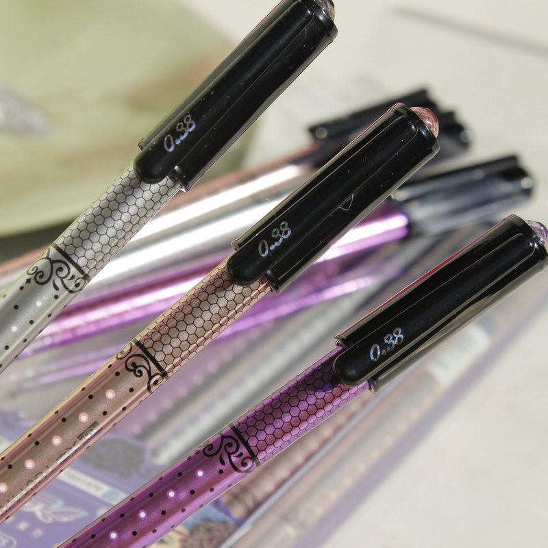 天卓tg31470暗夜精灵系列中性笔 0.38学生专用碳素笔 苗条水笔