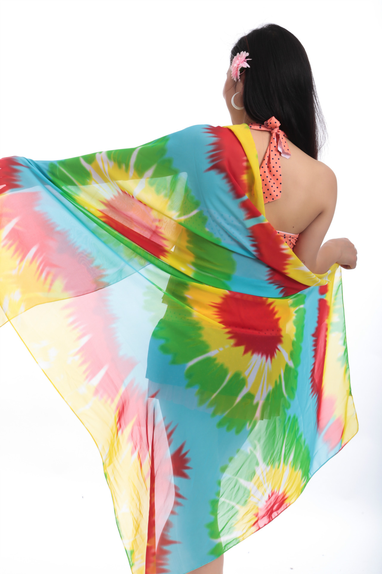 厂家直销波西米亚花色雪纺纱巾泳衣比基尼披纱裹纱沙滩巾游泳必备