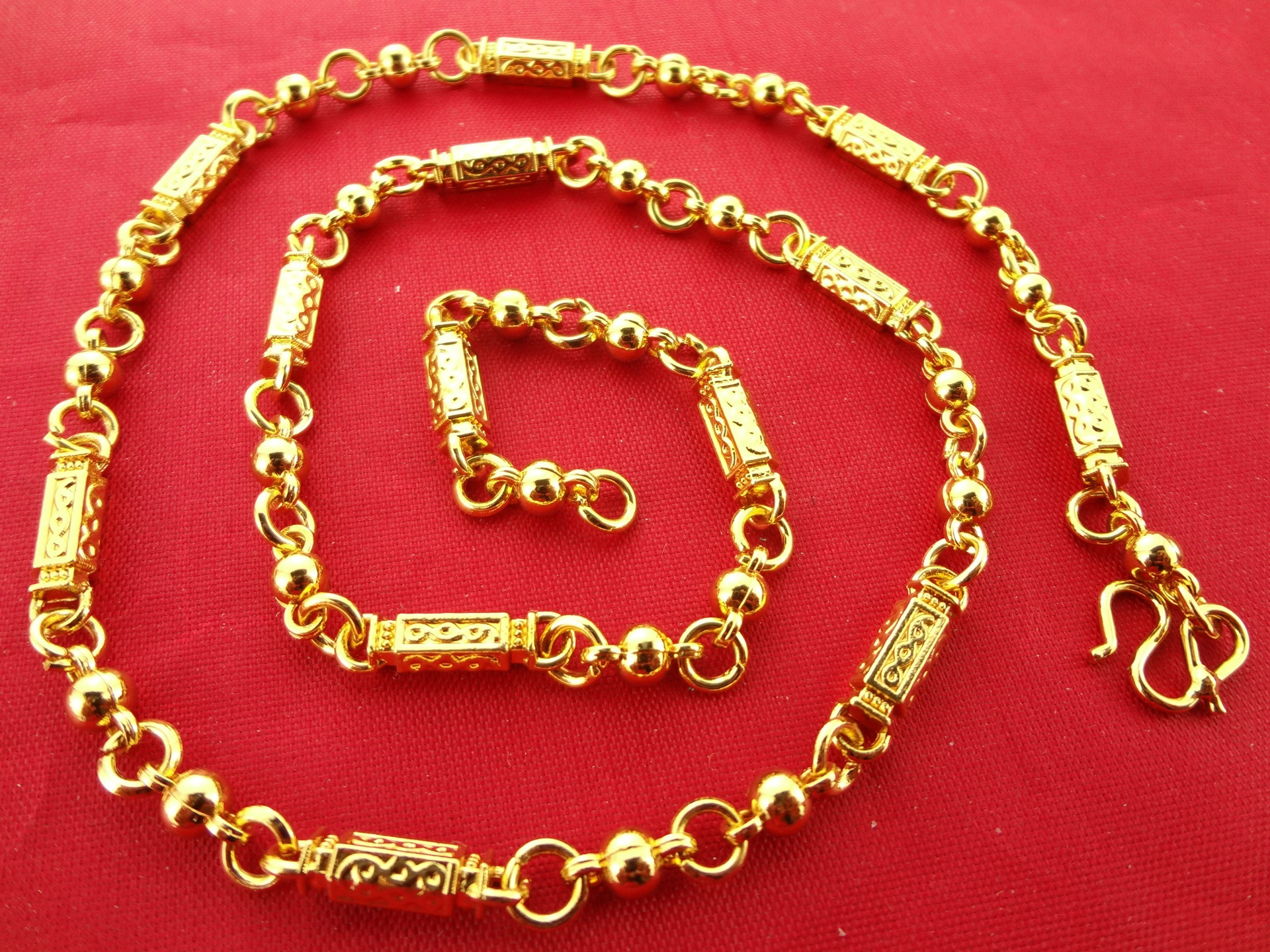 仿黄金项链 六角米字链 男士小号项链 多款混批 金凯利项链批发