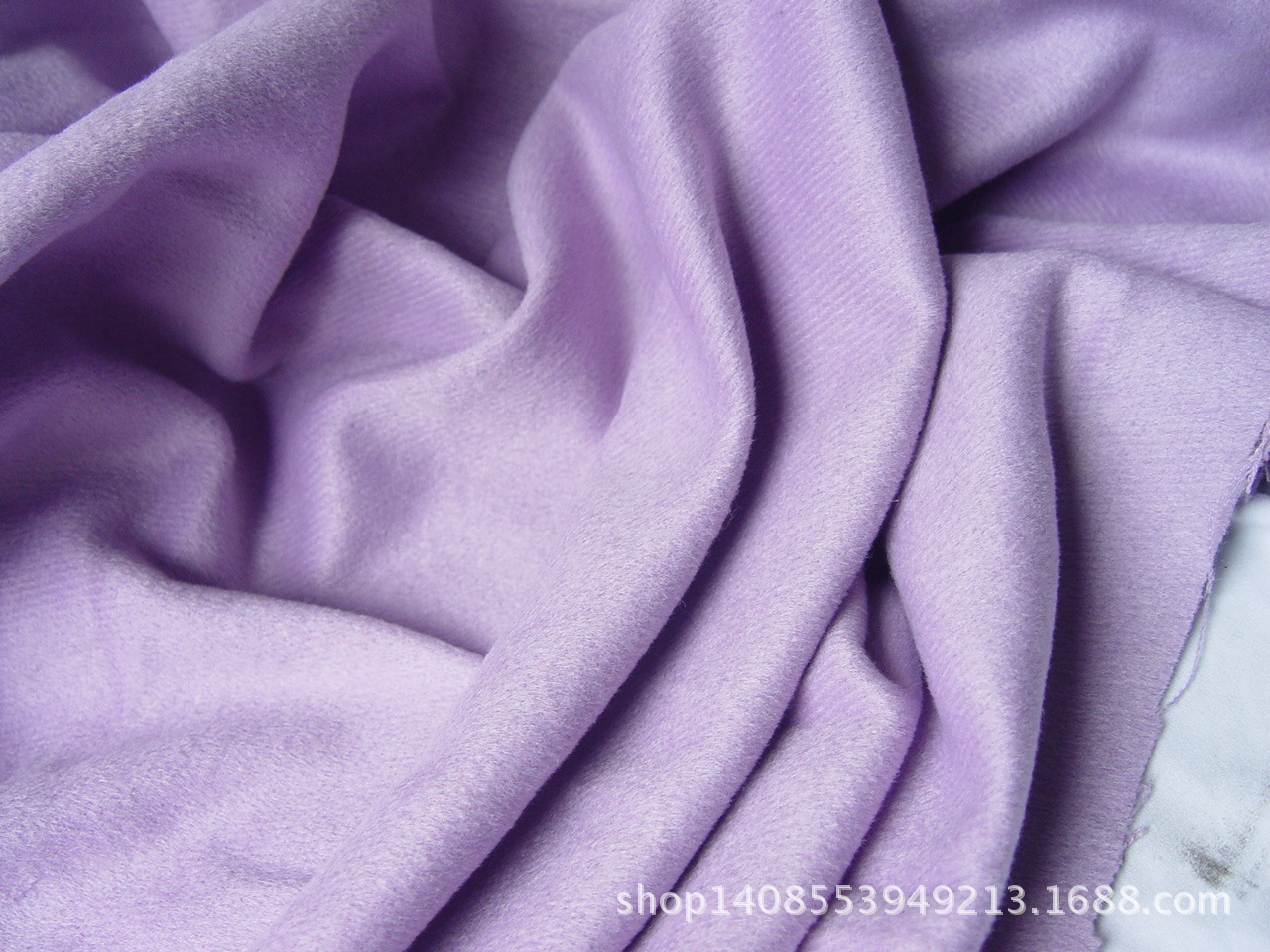 现货紫色羊绒羊毛布料 优质斜纹顺毛高品质冬季女装外套布料