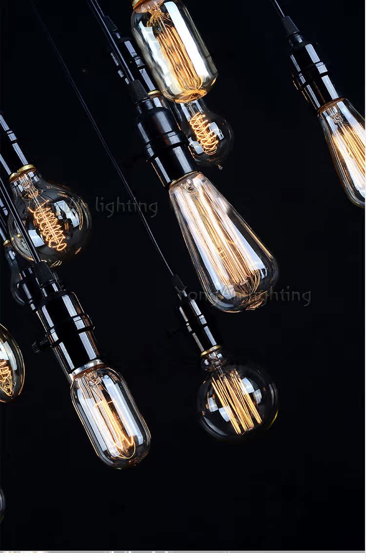 爱迪生蚕丝碳丝灯泡编织电线吊灯线怀旧复古吧台灯泡工业美式灯泡