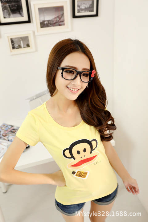 厂价直销 2014 新款春夏卡通猴子女装短袖t恤4