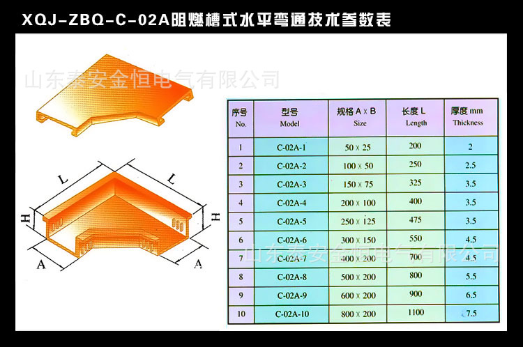 【厂家直销】xqj-zbq-c-02a型阻燃玻璃钢电缆桥架槽式水平弯通