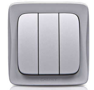 丽得电工 卡洛琪巴洛克系列(喷漆) 银色 三联单控开关