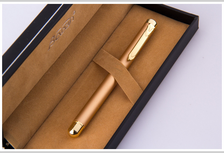 淘宝高档简约办公金色金属笔中性笔可换笔芯广告笔批发588签字笔