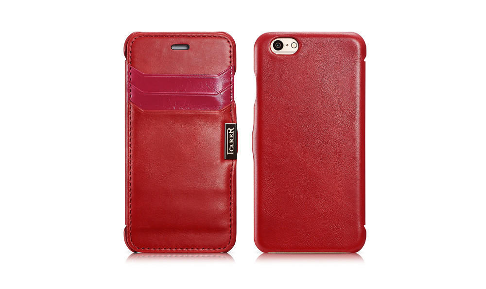 icarer艾克 苹果iphone6手机壳 真皮皮套苹果6插卡复古保护套