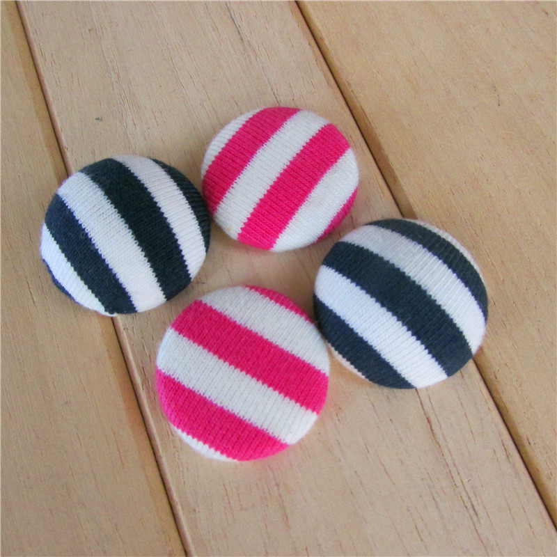 扣子 纽扣 包扣 2.5厘米毛线条纹包布扣 多色可选 蝴蝶配件